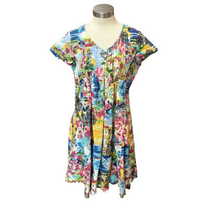 Orientique Naturally Australian Dres 4174 Multicolor Art to Wear Tropical Sz. M